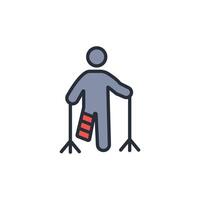 injury icon. .Editable stroke.linear style sign for use web design,logo.Symbol illustration. vector