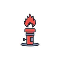 Bunsen burner icon. .Editable stroke.linear style sign for use web design,logo.Symbol illustration. vector