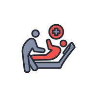 patient icon. .Editable stroke.linear style sign for use web design,logo.Symbol illustration. vector
