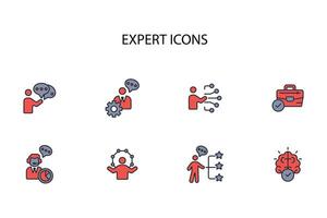 Expert icon set..Editable stroke.linear style sign for use web design,logo.Symbol illustration. vector
