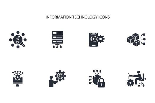 Information Technology icon set..Editable stroke.linear style sign for use web design,logo.Symbol illustration. vector