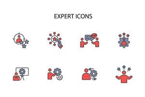 Expert icon set..Editable stroke.linear style sign for use web design,logo.Symbol illustration. vector