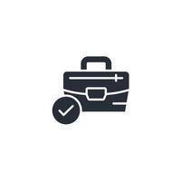 briefcase work icon. .Editable stroke.linear style sign for use web design,logo.Symbol illustration. vector