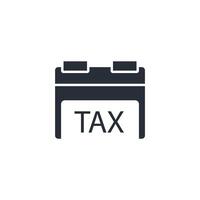 tax calendar icon. .Editable stroke.linear style sign for use web design,logo.Symbol illustration. vector