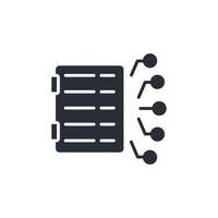 digital data icon. .Editable stroke.linear style sign for use web design,logo.Symbol illustration. vector