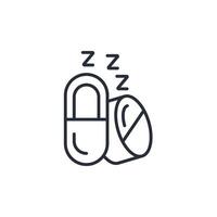 sleeping pills icon. .Editable stroke.linear style sign for use web design,logo.Symbol illustration. vector