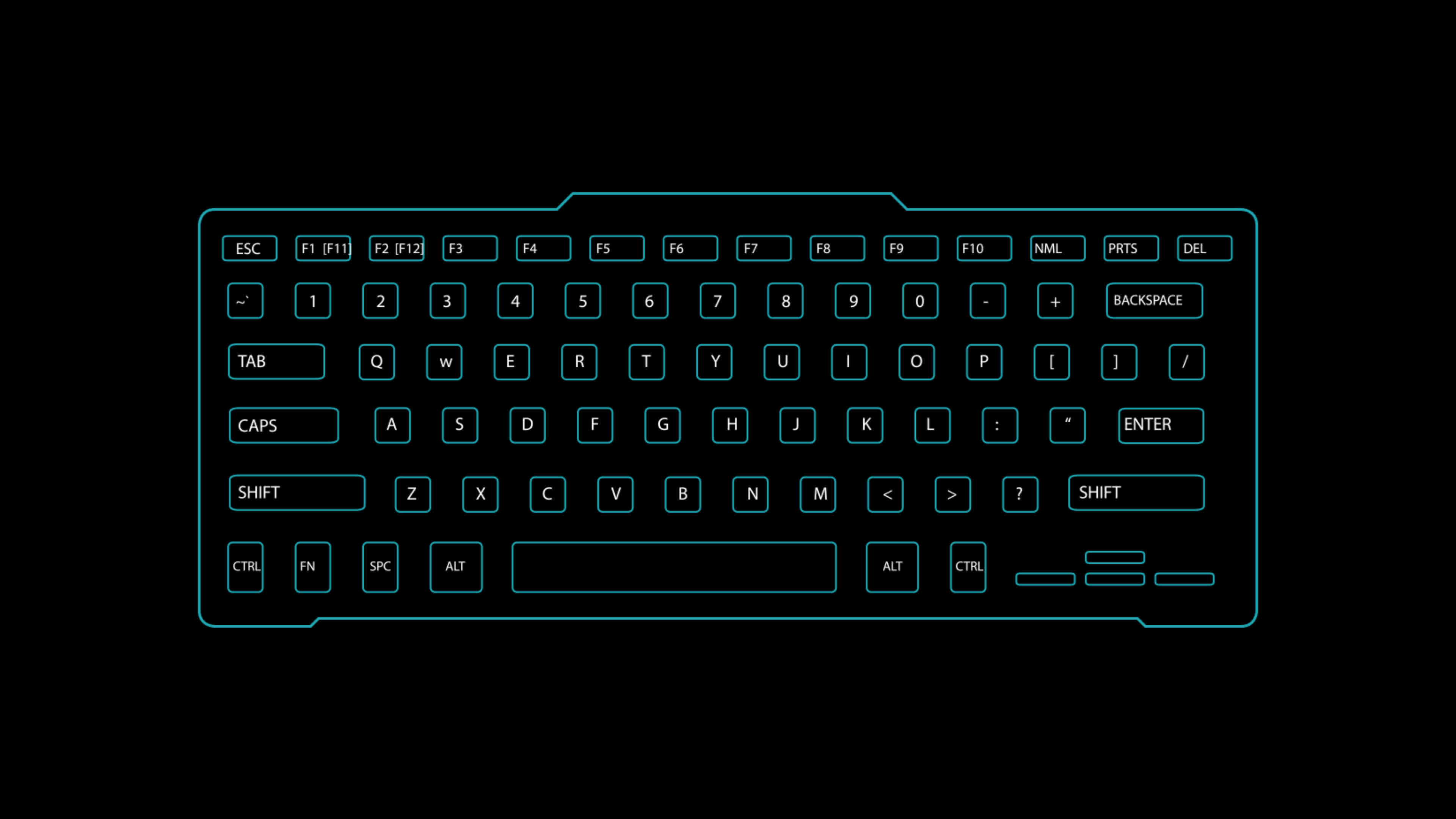 hud ui computer Keyboard neon loop Animation transparent background ...