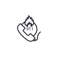 call 911 icon. .Editable stroke.linear style sign for use web design,logo.Symbol illustration. vector