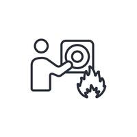 Fire alarm icon. .Editable stroke.linear style sign for use web design,logo.Symbol illustration. vector