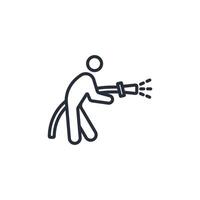 firefighter icon. .Editable stroke.linear style sign for use web design,logo.Symbol illustration. vector