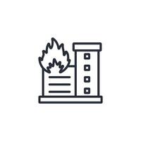 buildings fire icon. .Editable stroke.linear style sign for use web design,logo.Symbol illustration. vector