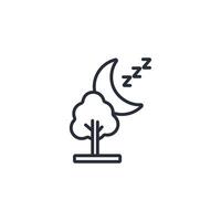 moon icon. .Editable stroke.linear style sign for use web design,logo.Symbol illustration. vector