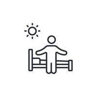 wake up icon. .Editable stroke.linear style sign for use web design,logo.Symbol illustration. vector