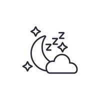 night icon. .Editable stroke.linear style sign for use web design,logo.Symbol illustration. vector
