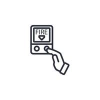Fire button icon. .Editable stroke.linear style sign for use web design,logo.Symbol illustration. vector