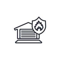 Fire station icon. .Editable stroke.linear style sign for use web design,logo.Symbol illustration. vector
