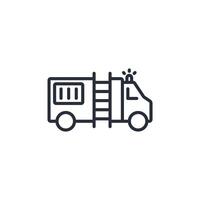 Fire truck icon. .Editable stroke.linear style sign for use web design,logo.Symbol illustration. vector