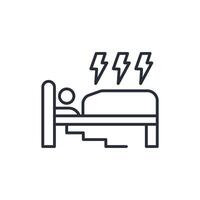 sleep disorders icon. .Editable stroke.linear style sign for use web design,logo.Symbol illustration. vector