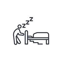 sleepwalking icon. .Editable stroke.linear style sign for use web design,logo.Symbol illustration. vector