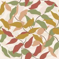 Abstract autumn leaves surface pattern seamless background vector