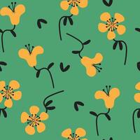 Seamless cute elegant abstract flowers pattern background vector