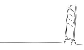 Mirror one line continuous. Line art Mirror. Hand drawn art. vector