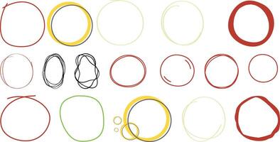 circle line sketch set collection vector