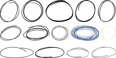 circle line sketch set collection vector