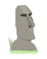 Easter island Moai statue 2D linear cartoon object. Rapa nui monument isolated line element white background. Ancient history sculpture gigantic. World heritage color flat spot illustration vector