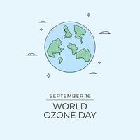 World Ozone Day. Line art design. Global awareness design. Good for celebration template usage. Continuous line eps 10. vector