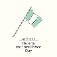 Nigeria Independence Day. Line art design. Independence day design. Good for celebration template usage. Continuous line eps 10. vector