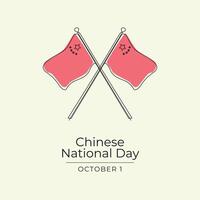 Chinese National Day. Line art design. Independence day design. Good for celebration template usage. Continuous line. eps 10. vector