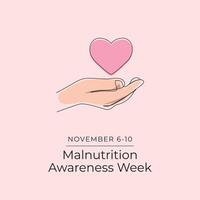 Malnutrition Awareness Week. Line art design. Good for celebration template usage. Continuous line. eps 10. vector