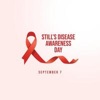 Stills Disease Awareness Day. Flat art design. Awareness Month. Red ribbon design. Good for celebration template usage. eps 10. vector