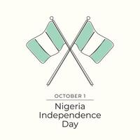 Nigeria Independence Day. Line art design. Independence day design. Good for celebration template usage. Continuous line eps 10. vector