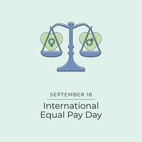 International Equal Pay Day. Line art design. Good for celebration template usage. Continuous line. eps 10. vector