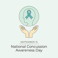 National Concussion Awareness Day. Line art design. Good for celebration template usage. Continuous line. eps 10. vector