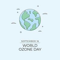 World Ozone Day. Line art design. Global awareness design. Good for celebration template usage. Continuous line eps 10. vector