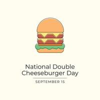 National Double Cheeseburger Day. Line art design. Good for celebration template usage. Continuous line eps 10. vector