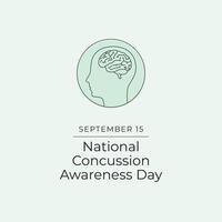 National Concussion Awareness Day. Line art design. Good for celebration template usage. Continuous line. eps 10. vector