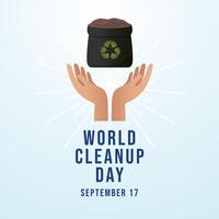 World Cleanup Day. Flat art design. Environment design. Good for celebration template usage. eps 10. vector
