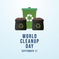 World Cleanup Day. Flat art design. Environment design. Good for celebration template usage. eps 10. vector