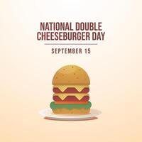 National Double Cheeseburger Day. Flat art design. Good for celebration template usage. eps 10. vector