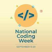 National Coding Week. Flat art design. Good for celebration template usage. eps 10. vector
