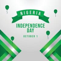 Nigeria Independence Day. Flat art design. Independence day design. Good for celebration template usage. eps 10. vector