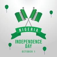 Nigeria Independence Day. Flat art design. Independence day design. Good for celebration template usage. eps 10. vector