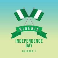 Nigeria Independence Day. Flat art design. Independence day design. Good for celebration template usage. eps 10. vector