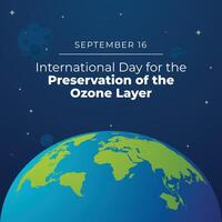 World Ozone Day. Flat art design. Global awareness design. Good for celebration template usage. eps 10. vector