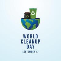 World Cleanup Day. Flat art design. Environment design. Good for celebration template usage. eps 10. vector