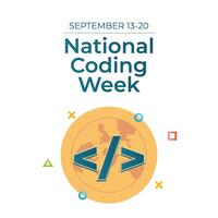 National Coding Week. Flat art design. Good for celebration template usage. eps 10. vector